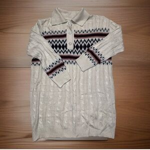 Cream Cable Knit Dress with Patterned Design NWOT